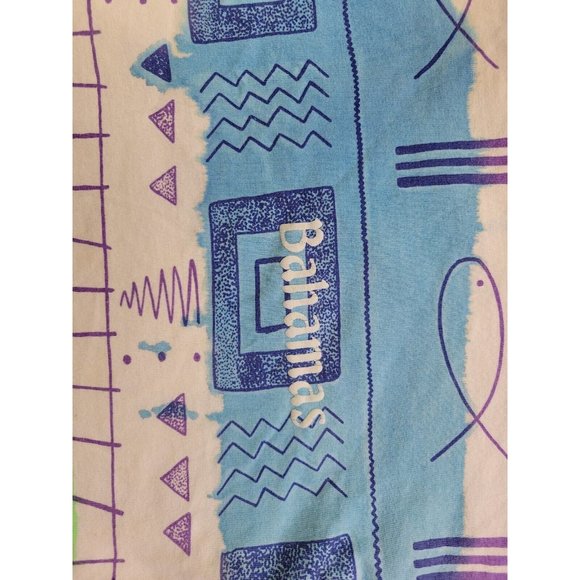 Vintage 80's Sun Triangle Men X/XL Tourist Shirt Tee Bahamas Single Stitch Aztec - Picture 8 of 11